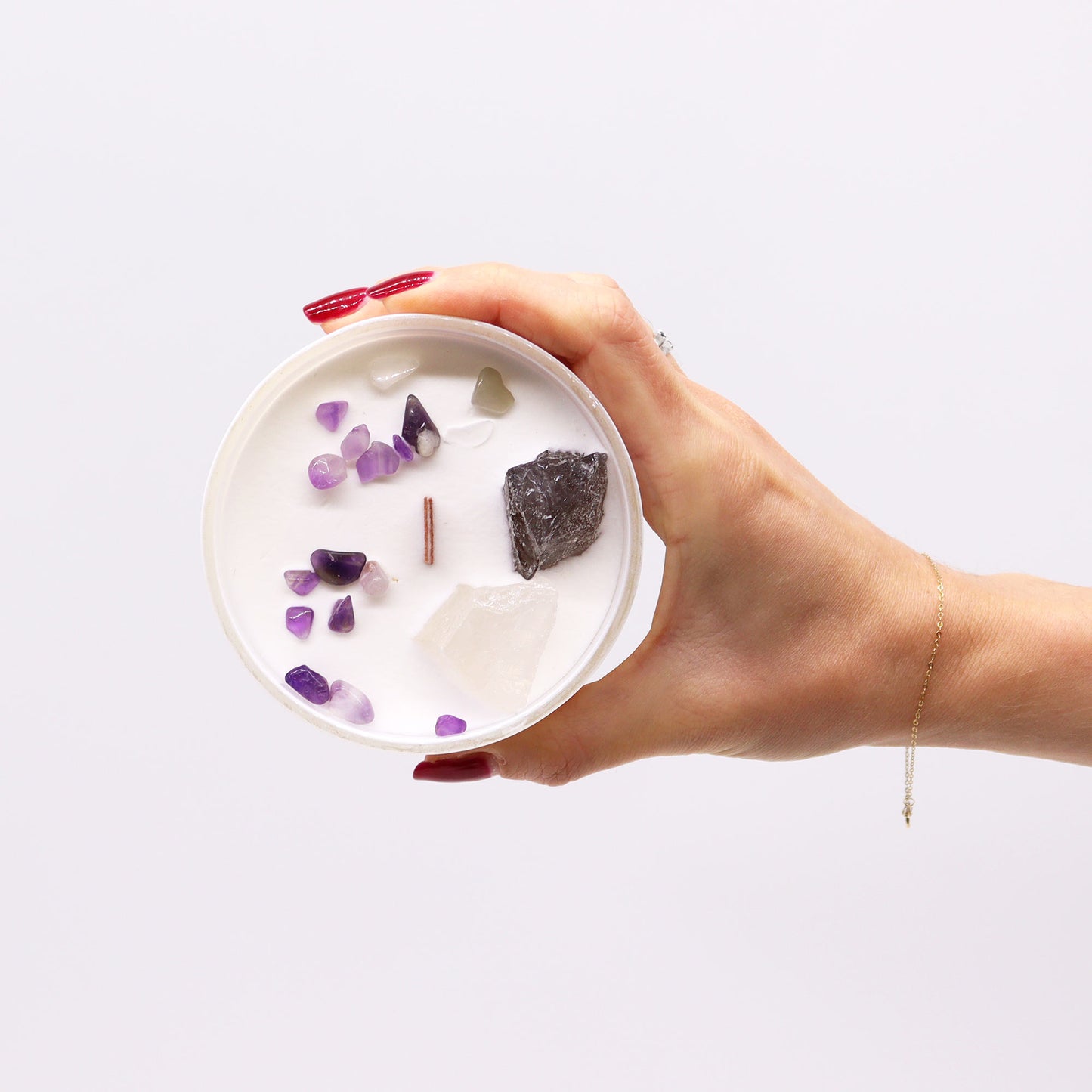 Crown Chakra Crystal Candle